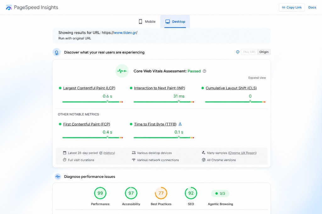 Agentic Browsing Google now scores your site for AI agents