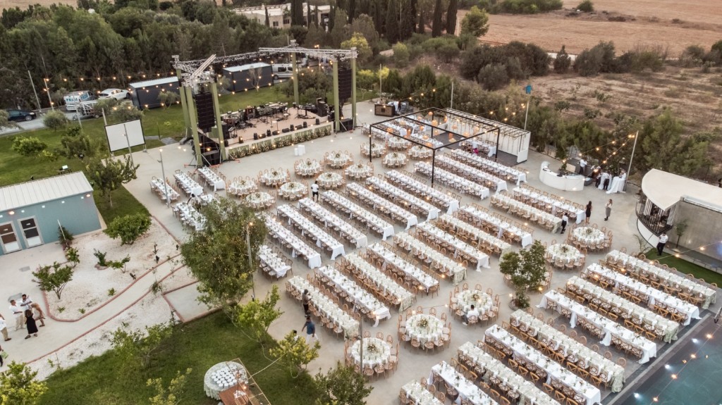 The Legacy Venue, wedding setup with tables and decor in Cyprus